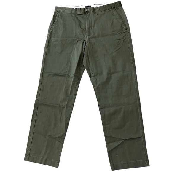 J.Crew Mens 34 x 32 Stretch Relaxed Fit Chino Pants Olive Army Green - Picture 1 of 5